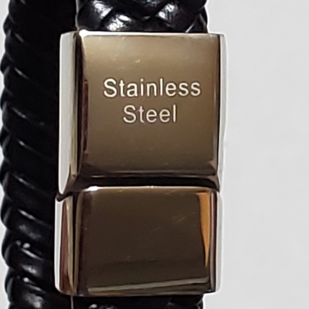 Bracelet Black Leather Jewelry - Picture 3 of 8